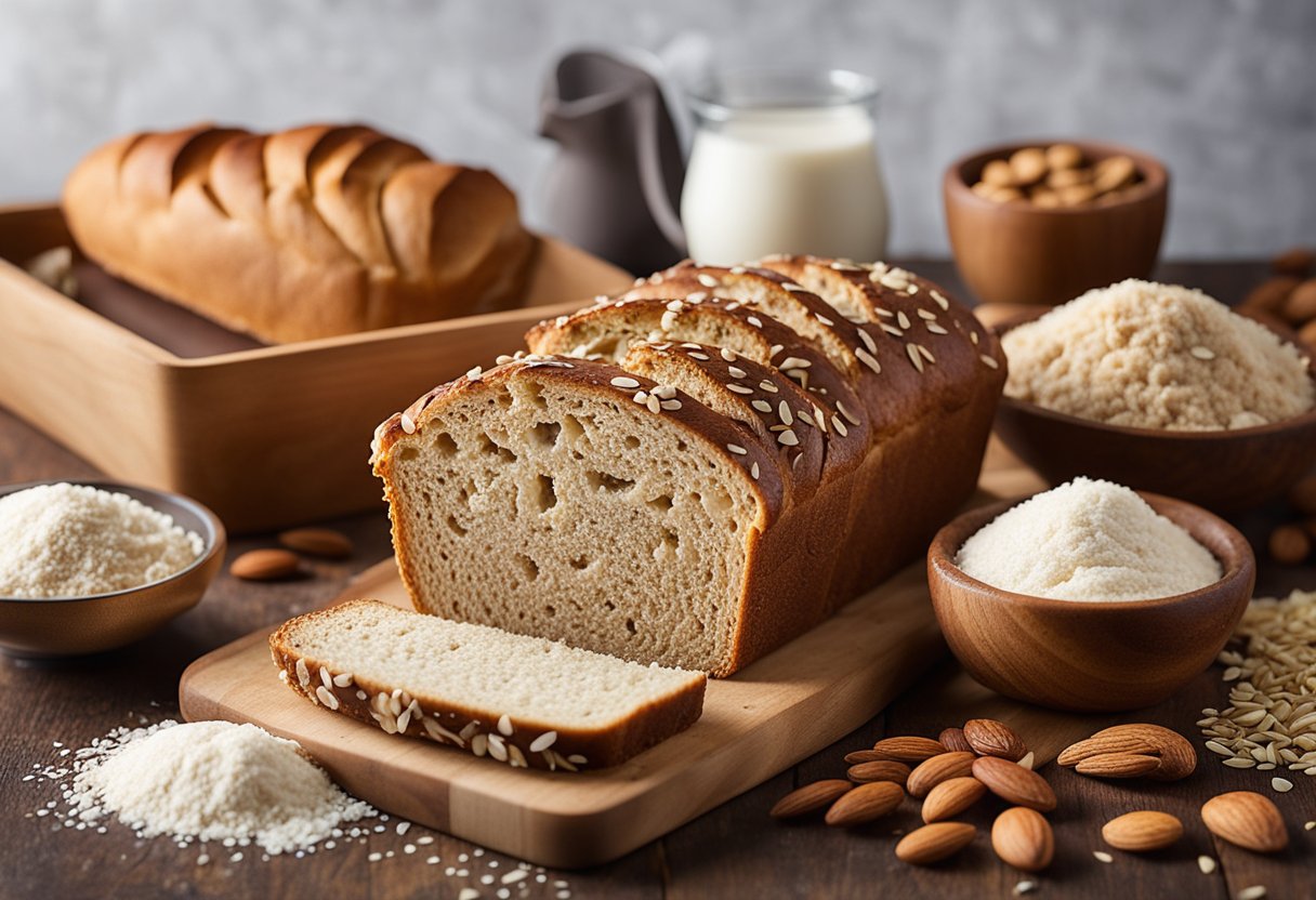 almond flour, coconut flour, and flaxseed meal, with a sign reading 